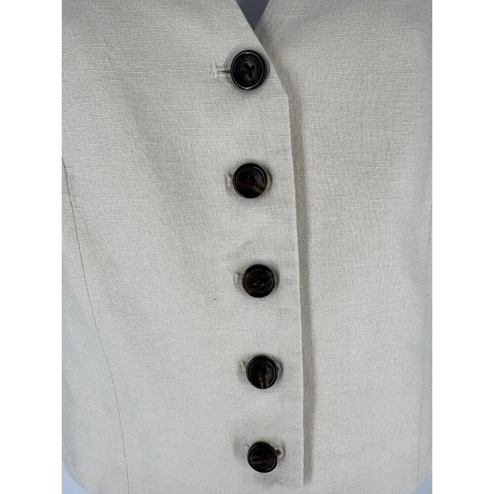 J.CREW Cream Button Front Vest